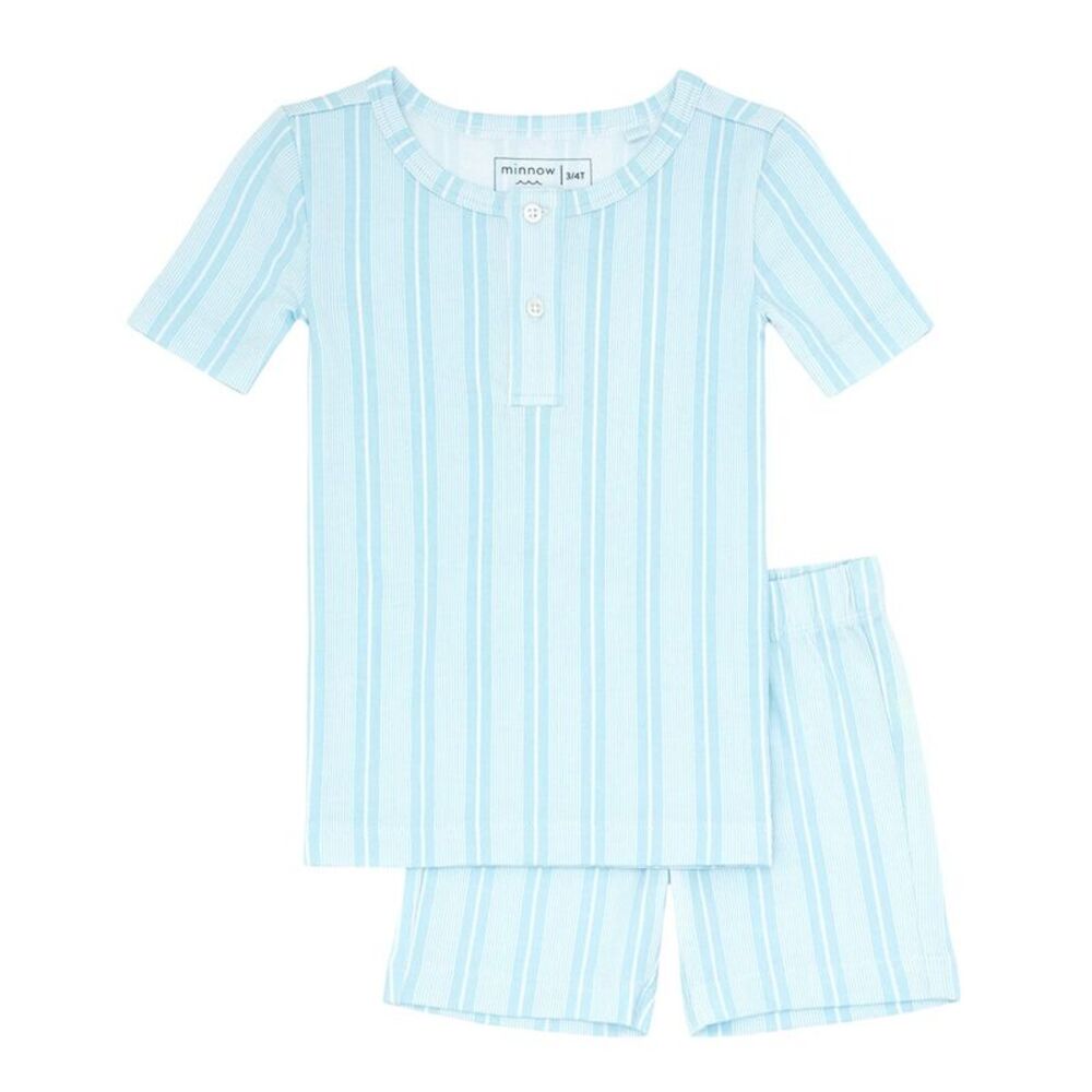Minnow Girls  Shirt & Short Pajama Set, Blue